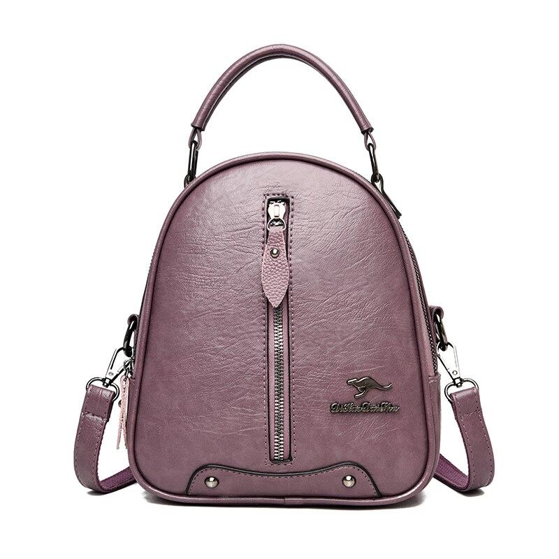 Multifunctional Women's Mini Leather Backpacks For Travel School