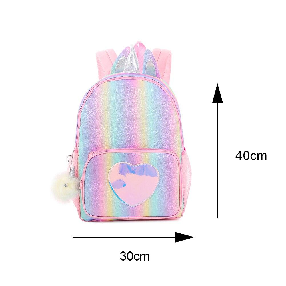 Fashion Wear-resistant Women's School Bag With Sequins Unicorn