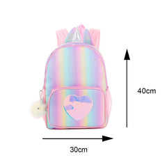 Fashion Wear-resistant Women's School Bag With Sequins Unicorn