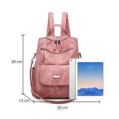 Vintage Women's Leather Backpack For School Travel