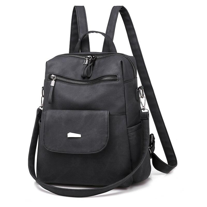 Vintage Women's Leather Backpack For School Travel