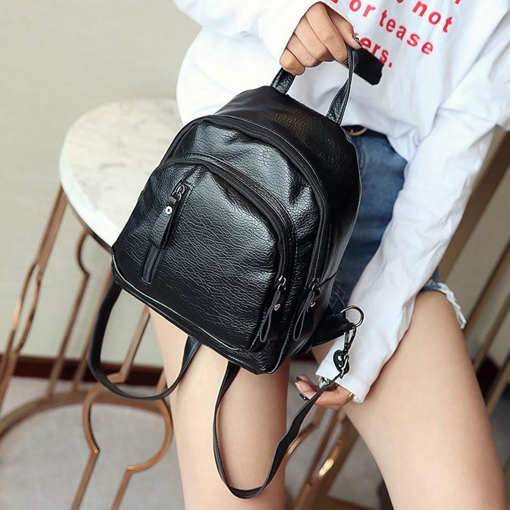 Stylish Multifunctional Women's Small Leather Backpack