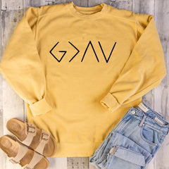 God Is Greater Than The Highs And Lows Women Sweatshirt Full Sleeve Believe Female Jesus Jumper Christian Pullover