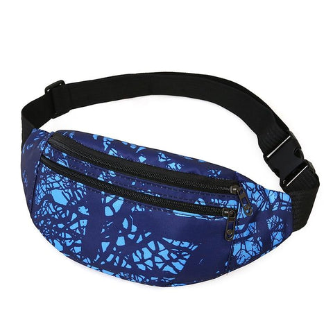 Casual Multifunctional Holographic Pattern Nylon Waist Bag For Sports