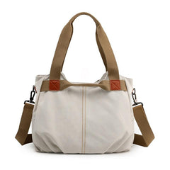 Trendy Casual Ladies' Zippered Canvas Shoulder Bags