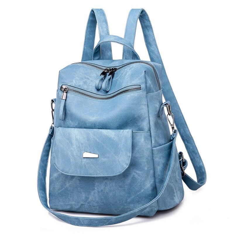 Vintage Women's Leather Backpack For School Travel