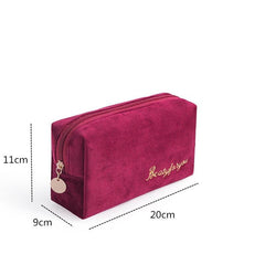 Vintage Ladies' Velvet Cosmetic Bags For Lipstick Brushes