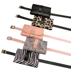 Trendy Mini Ladies' Faux Leather Fannypacks With Metal Ring