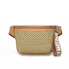 Casual Women's Woven Leather Fanny Packs