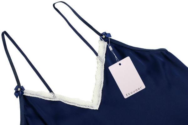 Women V-Neck Sleepwear Satin Pajama Spaghetti Strap Sexy Lace