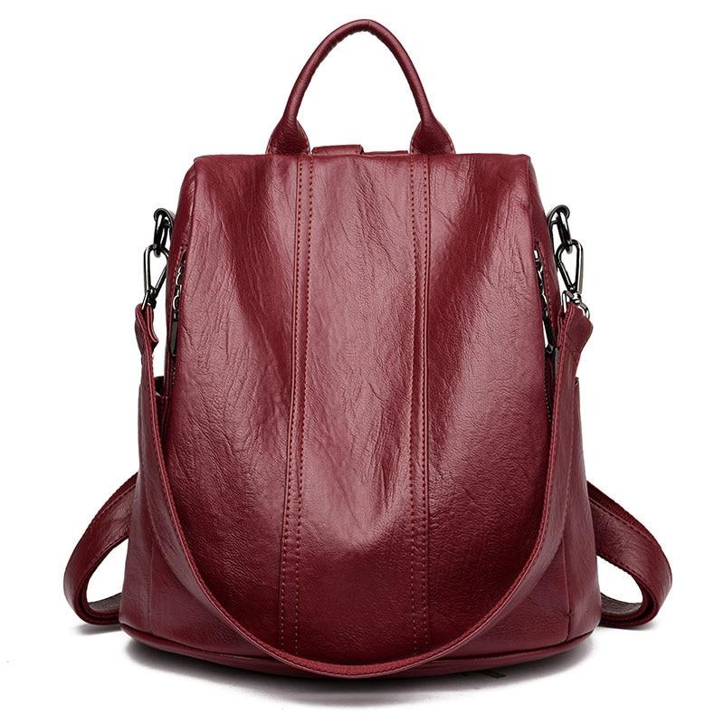 Waterproof Anti-theft Women's Multifunctional Leather Backpacks