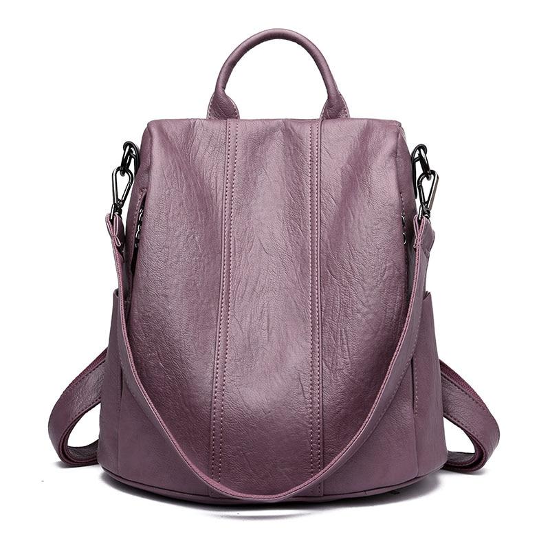 Waterproof Anti-theft Women's Multifunctional Leather Backpacks