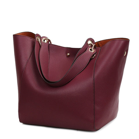 Luxury Big Capacity Women's Leather Shoulder Bags