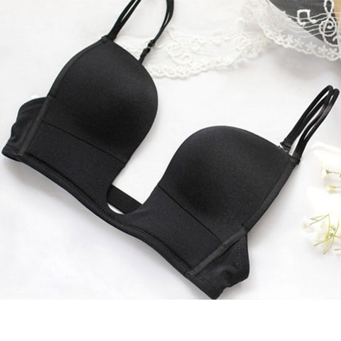 Formal Dress All-Match Sexy Invisible Women'S Underwear Bra Convertible Straps Solid Deep Unlined Plunge U Shape Push Up Bras - Sheseelady