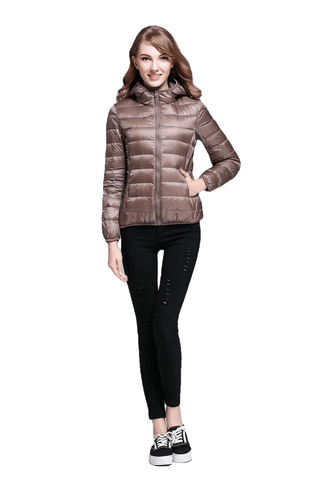 Manteau d'hiver à la mode pour dames de couleur pure / doudoune décontractée à la mode / couleur pure, doudoune légère