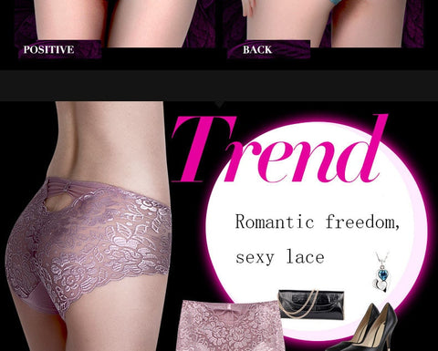 Chic Cozy Ladies' Mid-Rise Tempting Lace Cotton Lingerie For Women