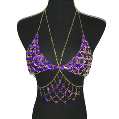 Crystal Rhinestones Flowers Pattern Body Chain - Sheseelady