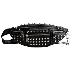 Trendy Rock Punk Style Cool Women's Rivets Waist Packs