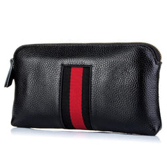 Fashionable Casual Women's Zippered Genuine Leather Clutches