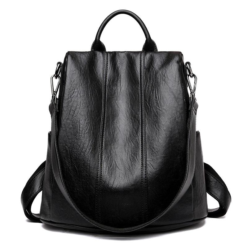 Waterproof Anti-theft Women's Multifunctional Leather Backpacks