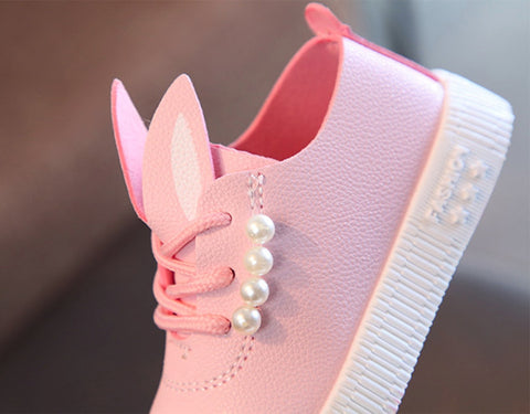 Toddler Girls Cute Pearl Rabbit Ear Casual Shoes