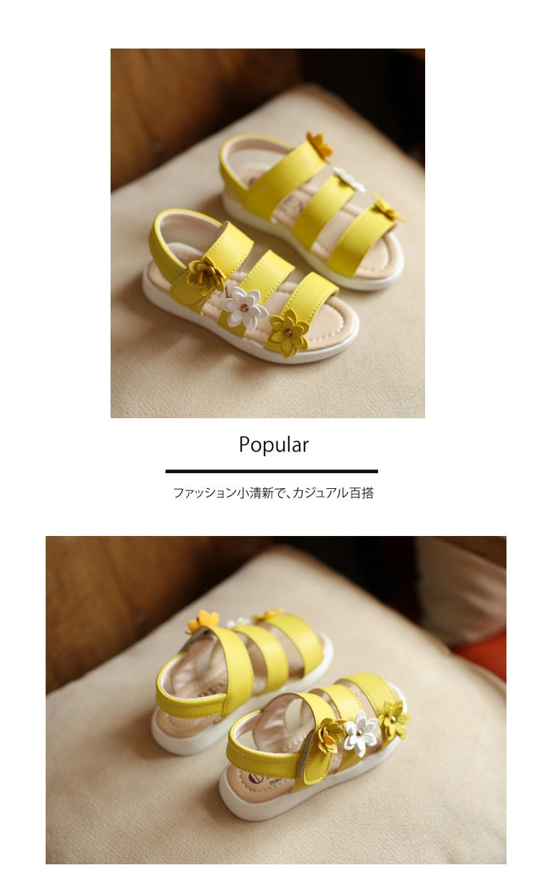Children'S Shoes Summer New Kids Shoes Lovely Flower Shoes Fashion Girl Sandals Magic Baby Shoes For Kiad 21-36 - Sheseelady