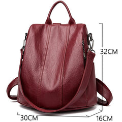 Waterproof Anti-theft Women's Multifunctional Leather Backpacks