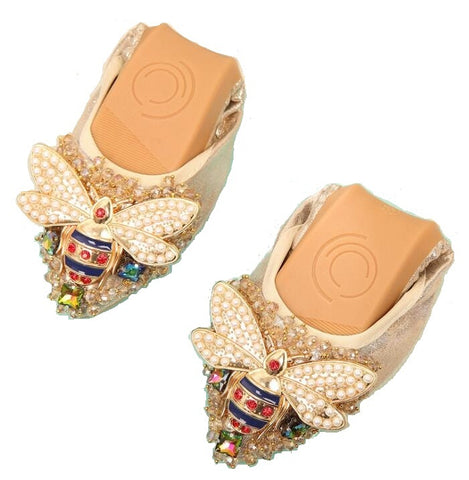 Plus la taille Designer cristal femme chaussures plates élégant confortable dame mode strass femmes doux abeilles chaussures