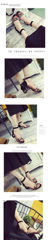Luxury Trendy Female Open Toe Coarse High Heel Sandals With Buckle Strap