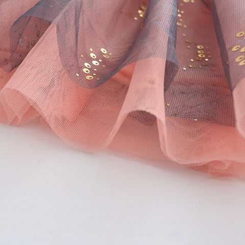 Menina Mesh Princesa Pink Wool Bow Vestidos