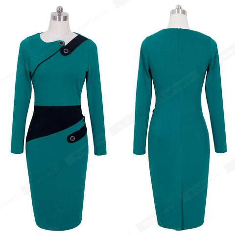 Plus Size Elegant Wear To Work Women Office Business Dress Casual Tunic Bodycon Sheath Vestido de Lápis Formal Vestido