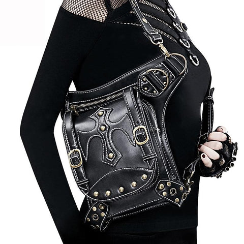 Retro High Quality Ladies' Leather Leg Bag For Motorcycle/Bicycle Riding