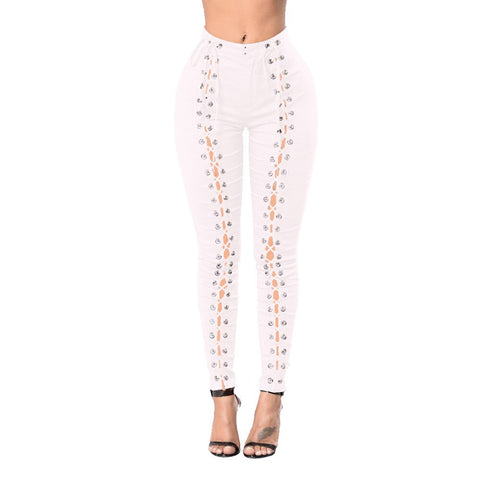 Casual Vintage Skinny Push Up High Waist Jeans Ripped Jeans For Women - Sheseelady