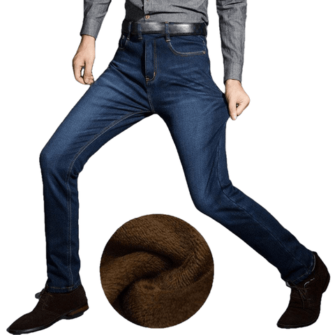 Calças jeans quentes masculinas de alta qualidade outono inverno reunindo jeans macios masculinos