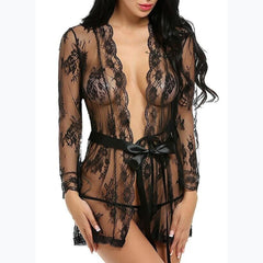 Summer Women Sexy Lingerie Babydoll Chemises Lace Transparente Bathrobes Robes Sleepwear See-Through Porno Sexo Underwear Dress