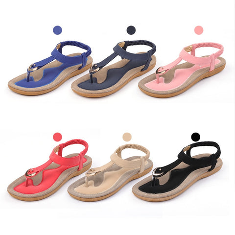 Novas sandálias femininas sandálias de salto plano Femininas de verão sapatos solteiros femininos sandálias com fundo macio
