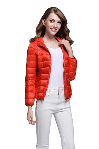 Manteau d'hiver à la mode pour dames de couleur pure / doudoune décontractée à la mode / couleur pure, doudoune légère