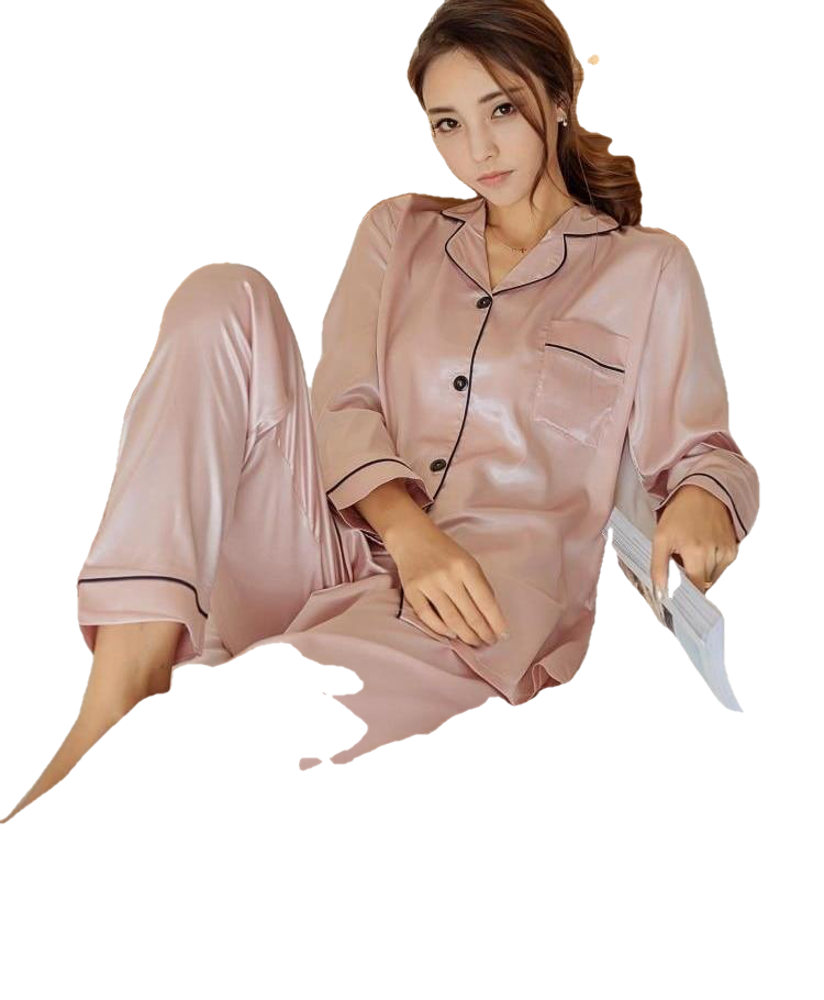 Women's Silk Satin Sleepwear Set - Couple's Two-Piece Pajamas