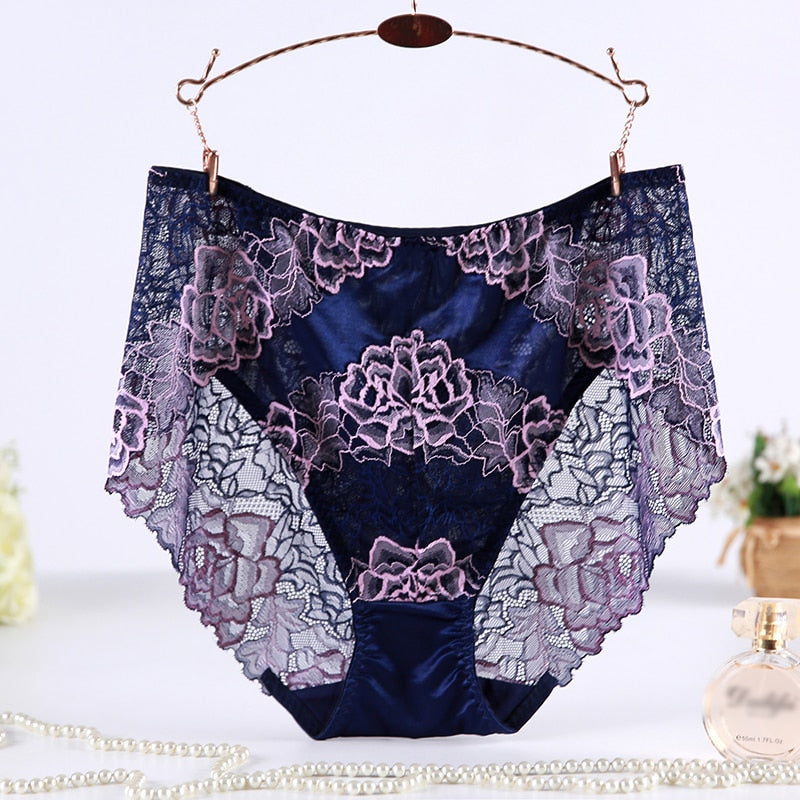 High Quality Ladies' Waist Sheer Lace Underwear With Floral Print