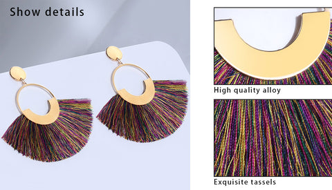 Big Tassel Drop Earrings For Women - Sheseelady