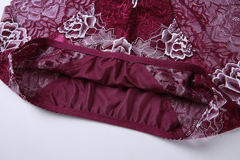 High Quality Ladies' Waist Sheer Lace Underwear With Floral Print