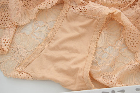 Sexy Hollow Out Floral Embroidery Lace Briefs Women With L-5Xl For Ladies