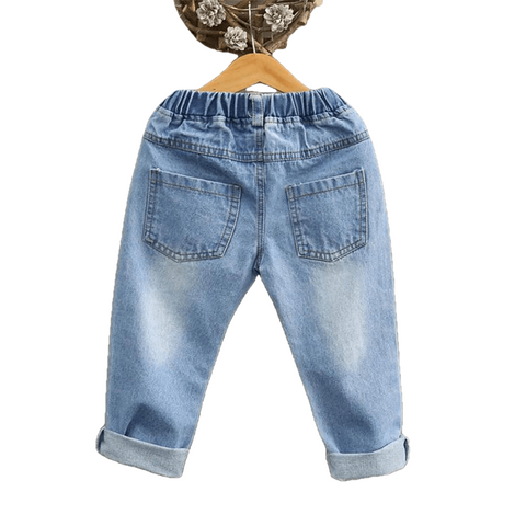 ילדי אביב בנות מכנסי ג 'ינס מזדמנים חדשים אופנה לילדים ג' ינס הדפס פרחוני עבור בנות 2-7 שנים