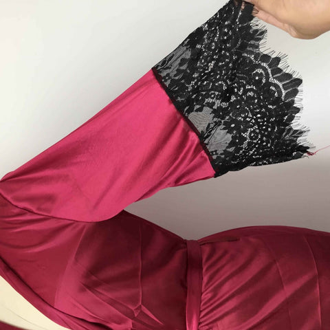 Graceful Sexy Women's Lace Silk Nightwear Plus Size