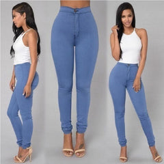 Candy Color Skinny Jeans Woman White Black High Waist Render Jeans Vintage Sexy Long Pants Femme Casual Pencil Pants Denim Jeans