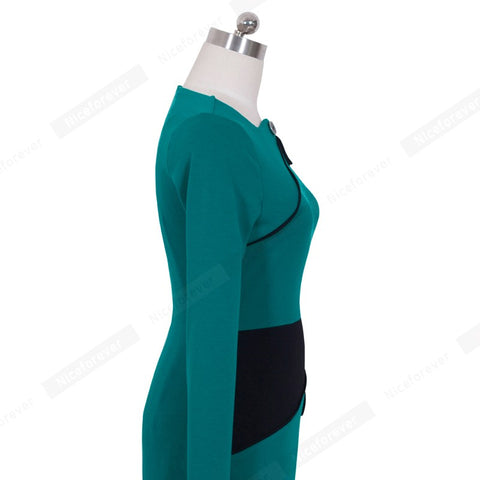 בנוסף, גודל אלגנטי ללבוש לעבודה נשים משרד עסקים שמלה מזדמנת טוניקה Bodycon נדן מצויד רשמי עיפרון שמלה