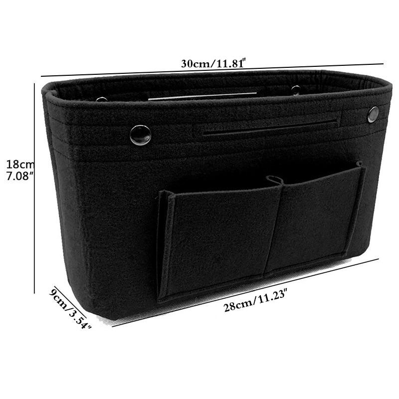 Stylish Women's Insert Felt Cloth Makeup Organizer With Multi-pockets For Toiletry