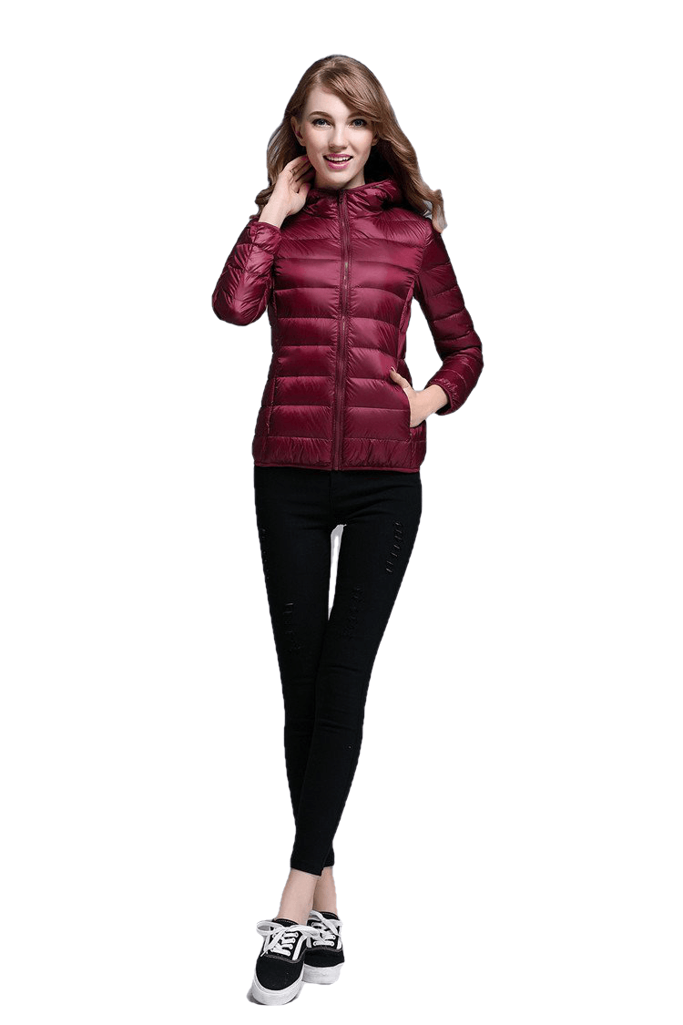 Pure Color Ladies Badalado Casaco de Inverno/Elegante Casual Down Jacket/Cor Pura, Jaqueta Leve Para Baixo