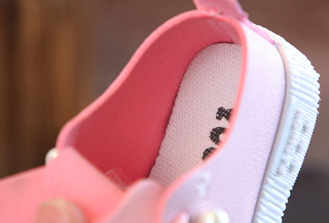 Chaussures décontractées à oreilles de lapin perlé pour toute-petite fille