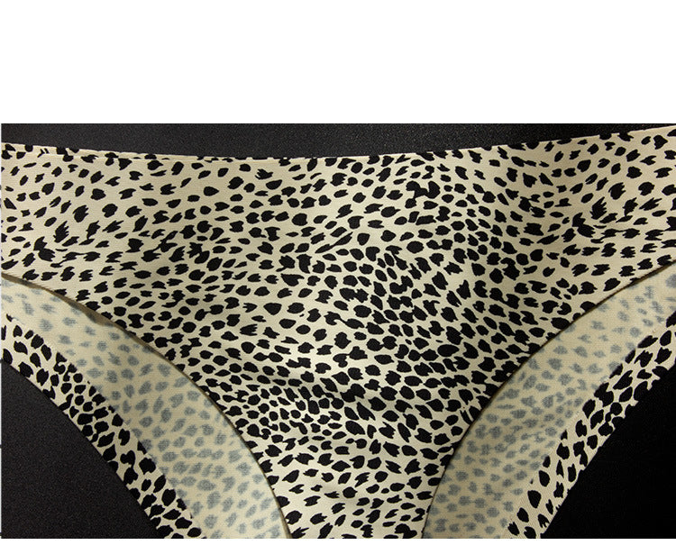 Leopard Print Underwear Women Hot Sexy Panties Women Ice Silk Thongs G String Seamless Panties Female Low-Rise Majtki Damskie - Sheseelady